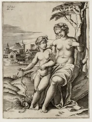 Venus gewond door Cupido