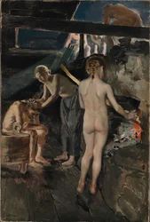 In de sauna
