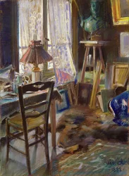 Het atelier van Graaf Deheaulme de Vallombreuse, 36 Rue Jouffrey, Parijs 1888