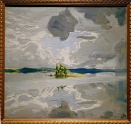 Wolken boven een meer