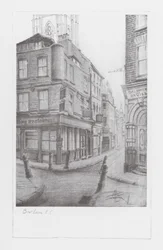 Lanes in Londen: Bow Lane (litho)