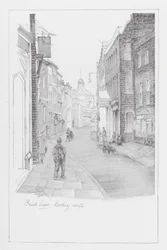 Londense straten: Brick Lane, kijkend naar het noorden (litho)