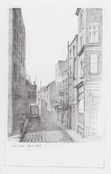 Lanes in Londen: Cock Lane, Snow Hill (litho)