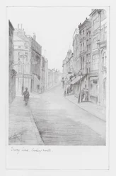 Londense straten: Drury Lane, kijkend naar het noorden (litho)