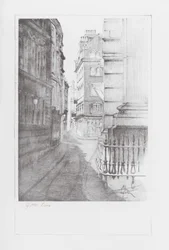 Londense lanen: Gutter Lane (litho)