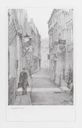 Londen Lanes: Lawrence Lane (litho)
