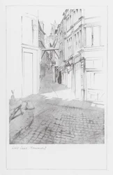 Lanes in Londen: Love Lane, Monument (litho)