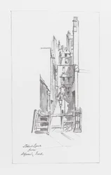 Londense straten: Strand Lane (litho)