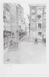 Londen Lanes: Swan Lane (litho)