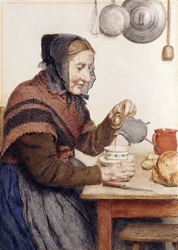 Grootmoeder met koffie, 1904