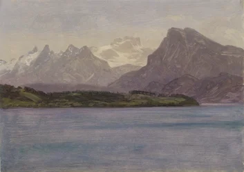 Alaskan Coast Range, ca. 1889 (olieverf op papier gemonteerd op karton)