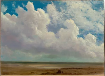 [Strandgezicht], ca.1871-73 (Olieverf op papier op vezelplaat)
