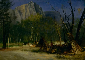 Indianen in raad, Californië