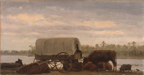 Nooning on the Platte, ca. 1859 (olieverf op papier gemonteerd op doek)