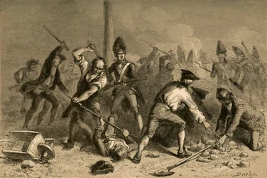 Verdediging van de Vrijheidspaal in New York, 1877