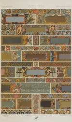 XVI eeuw, plaat 71 uit Polychromatisch Ornament: Honderd Platen in Goud, Zilver en Kleuren, 1873
