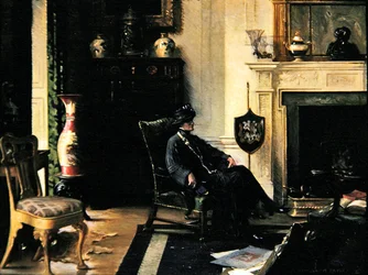 Dame in een interieur