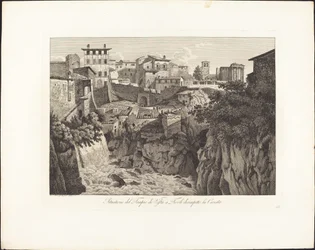 Situatie van de Tempel van Vesta in Tivoli, tegenover de Waterval