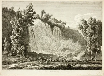 Waterval boven Tivoli, uit Malerisch geradete Prospecte aus Italien