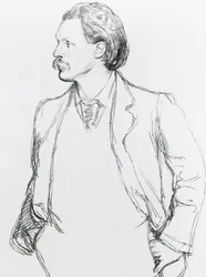 Portret van George Gissing, Engelse romanschrijver