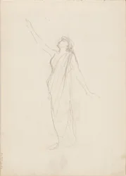 Aino Ackté als Alcestis, schets