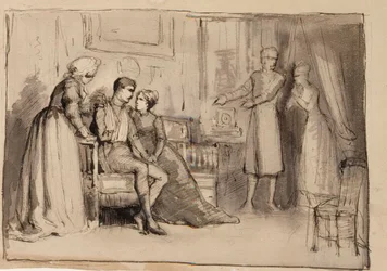 De terugkeer van de kapitein, compositiestudie. Illustraties voor *Julqvällen* (Kerstavond) van J. L. Runeberg