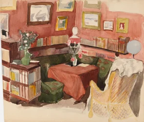Interieur uit het huis van Annie en Berta Edelfelt in Helsinki