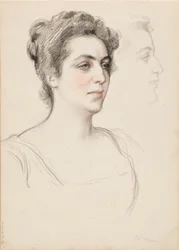 Schets voor een portret van een vrouw