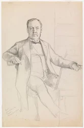Portret van Louis Pasteur, schets