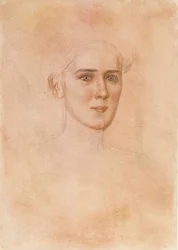 Portret van een vrouw, gezicht