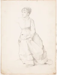 Zittende vrouw