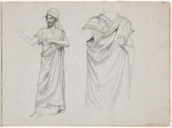 Twee mannelijke figuren gekleed in toga