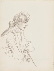 Zittende vrouw