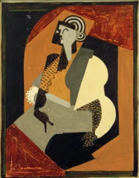 Zittende vrouw