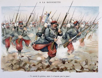 A la baionette - in "Album militaire" door Albert Guillaume (1873-1942), circa 1900