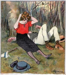 Koppel na de liefde in het bos
