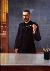 Portret van dokter Emile Roux, assistent van Louis Pasteur in 1894