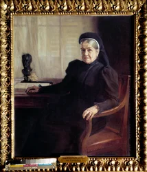 Portret van Madame Pasteur (1854-1905), weduwe van de Franse arts Louis Pasteur (1822-1895)