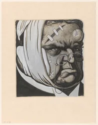 Karikatuur van Abraham Kuyper, na de reis naar Brussel en de zaak van Heeckeren