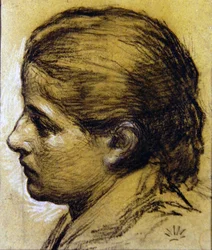 Studie van een meisjeshoofd, c.1870