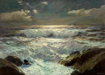 Het licht van de beugschepen (olieverf op doek)