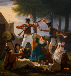 Scène op Nerrefælled in Kopenhagen, na de parade van de burgerwacht