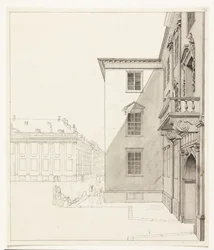 Kongens Nytorv. Deel van Charlottenborg en Thotts paleis