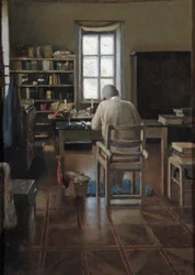 Sir Richard Burton in zijn studeerkamer, 1889