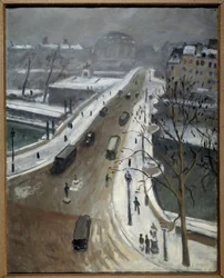 Pont Neuf in Parijs onder de sneeuw