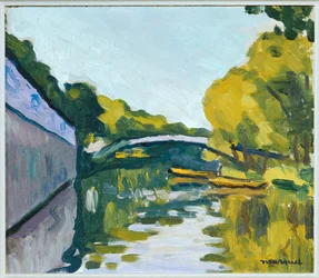 Kanaal in de buitenwijken van Parijs (schilderij op doek)