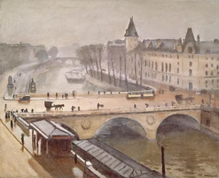 Het Palais de Justice en de Pont au Change, Parijs