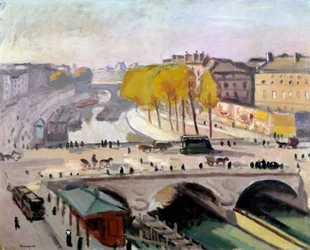 De Pont Saint Michel en de Quai des Grands Augustins in Parijs