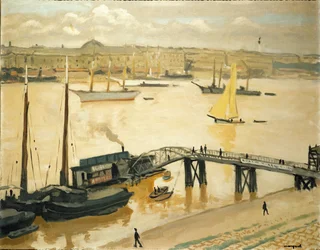 De haven van Bordeaux (olieverf op doek)