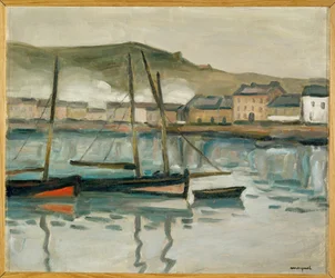 de haven van Fecamp, Normandië (olieverf op doek)